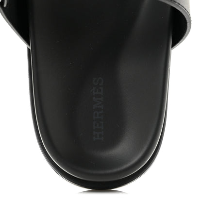 Hermes Calfskin Womens Chypre Sandals 36.5 Black 7 of 9