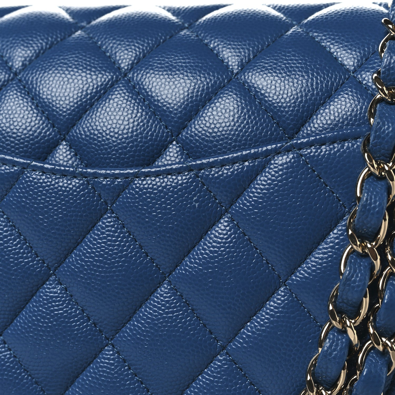 Chanel Caviar Quilted Medium Double Flap Blue 13 of 13