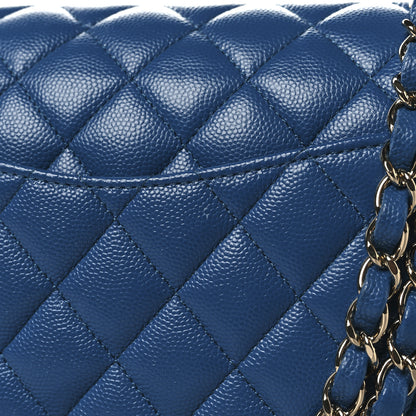 Chanel Caviar Quilted Medium Double Flap Blue 13 of 13