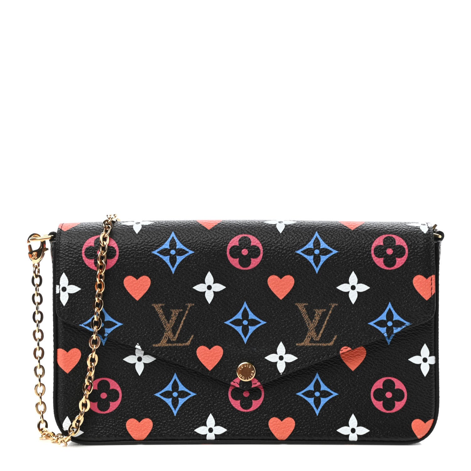 Louis Vuitton Game On Felicie Chain Wallet Black 3 of 11