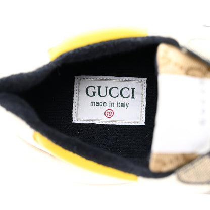 Gucci GG Supreme Monogram Mix Monogram Mens Rhyton Sneakers 10 London Blue Beige Sun Yellow 7 of 9