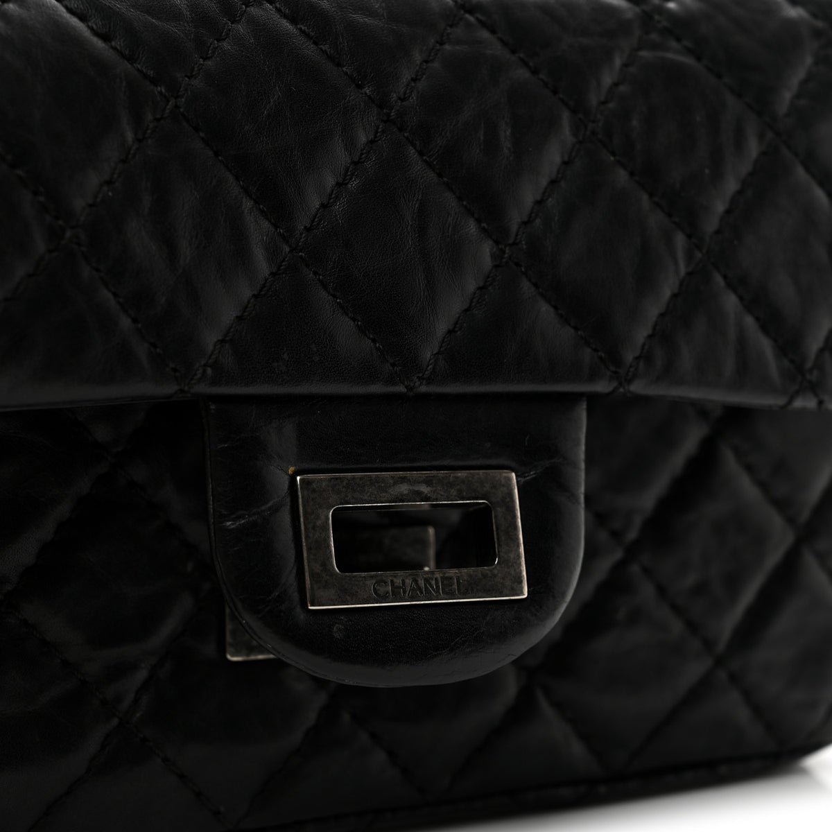 Chanel Aged Calfskin Quilted 2.55 Reissue Mini Flap Black 12 of 13