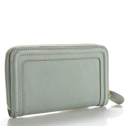 Chloe Grained Calfskin Paraty Long Zip Around Wallet Atoll Blue 3 of 6