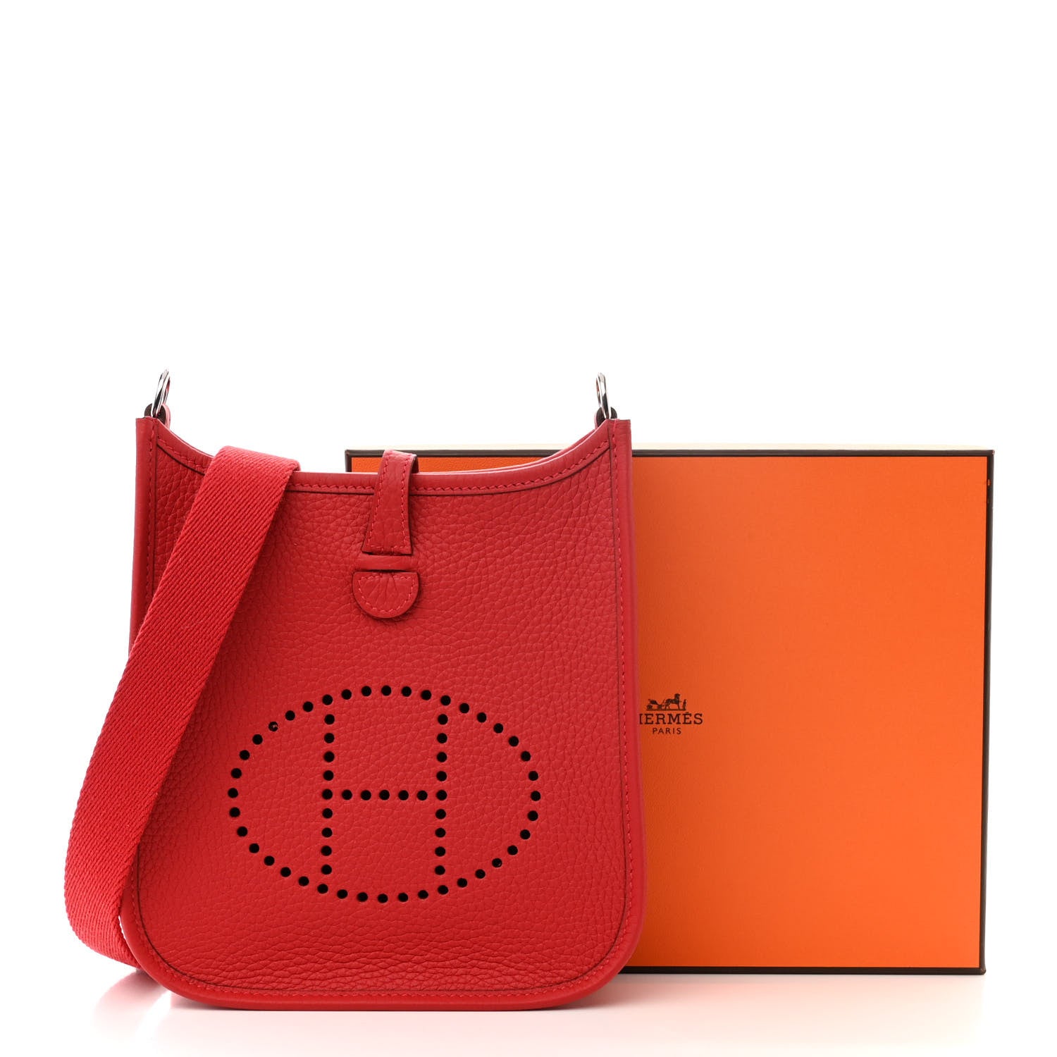 Hermes Taurillon Clemence Evelyne TPM Vermillion Rouge Vif 11 of 11