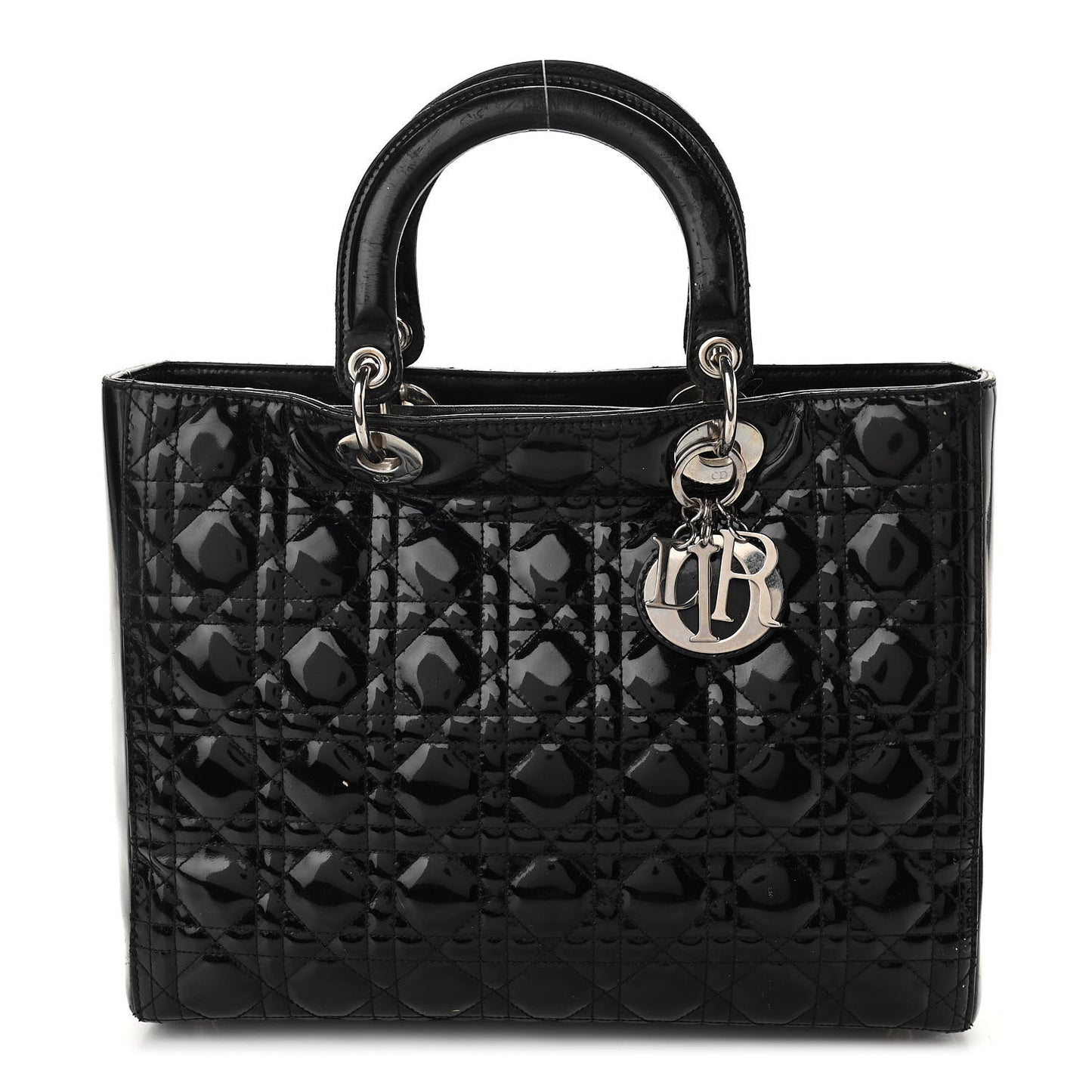 Patent Cannage Large Lady Dior Black