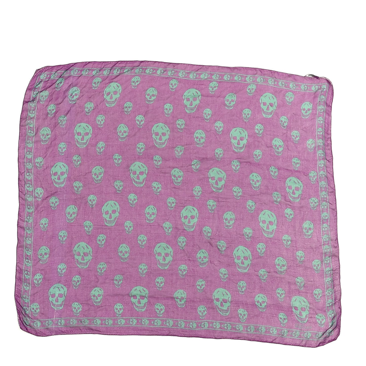 Silk Chiffon Skull Scarf Purple Green