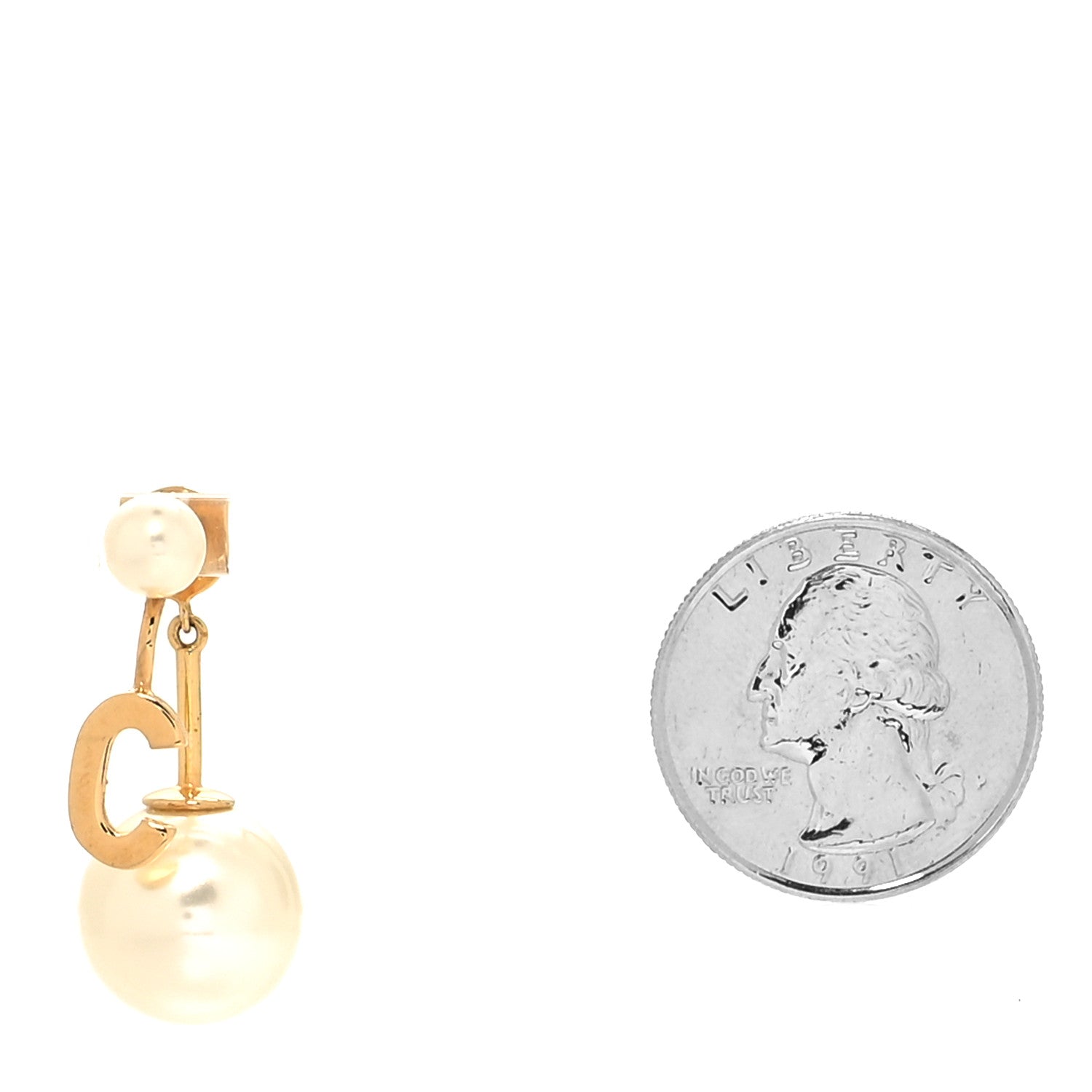 Christian Dior Pearl My ABCDior C Tribale Earring Gold 2 of 4