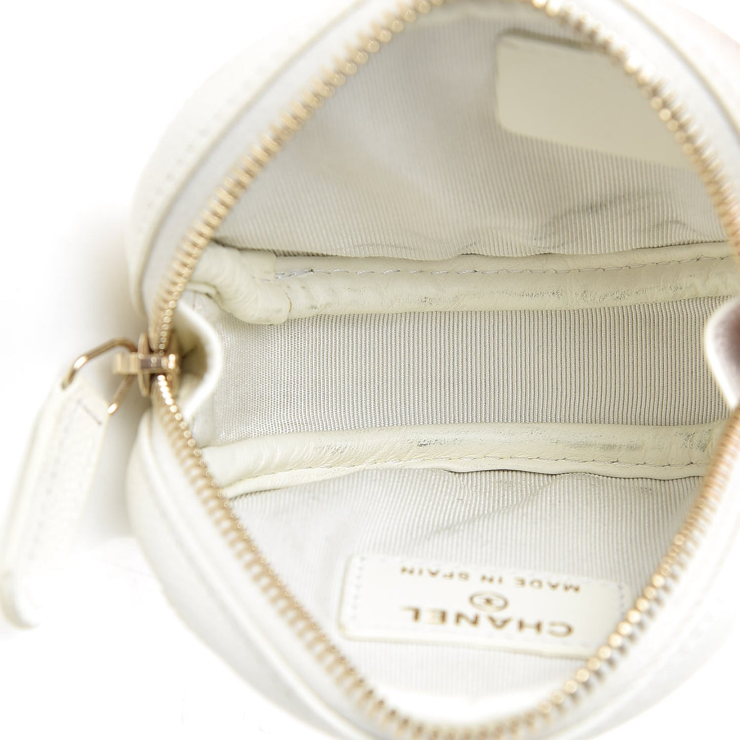 Caviar Quilted Zip Around Classic Coin Purse White