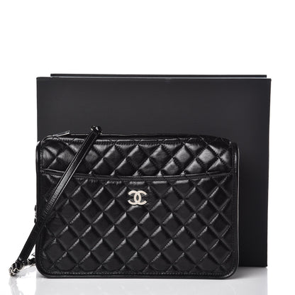 Chanel Aged Calfskin Quilted Large Working Vibe Camera Case Black 11 of 11