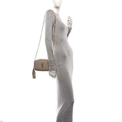 Saint Laurent Grain De Poudre Matelasse Monogram Mini Lou Camera Bag Dark Beige 2 of 11