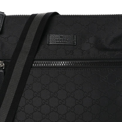 Gucci Nylon Monogram Small Flat Messenger Bag Black 8 of 10