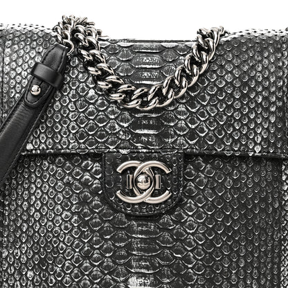 Chanel Snakeskin Large Perfect Edge Flap Silver 8 of 10