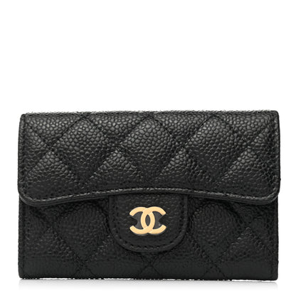 Chanel Caviar Quilted Flap Card Holder Wallet Black 1 of 8