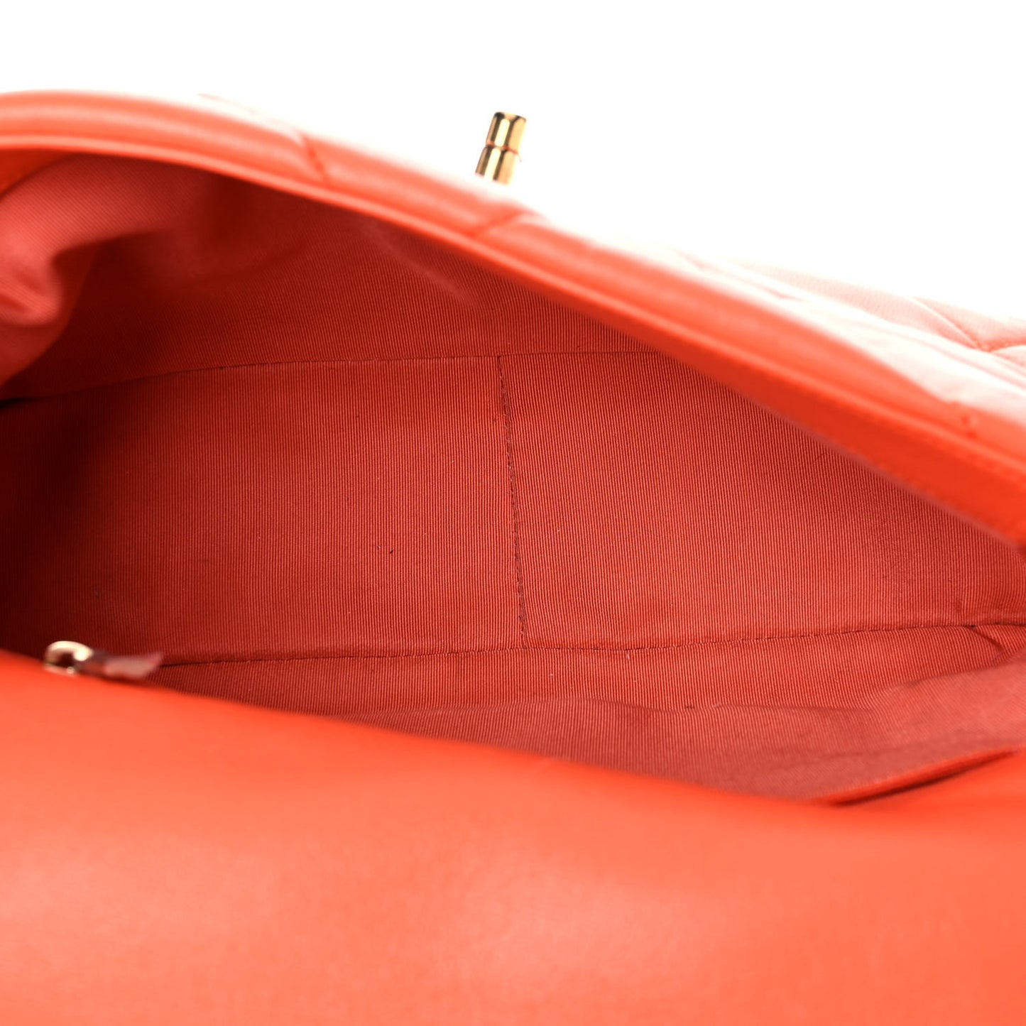 Goatskin Quilted Medium Chanel 19 Flap Orange