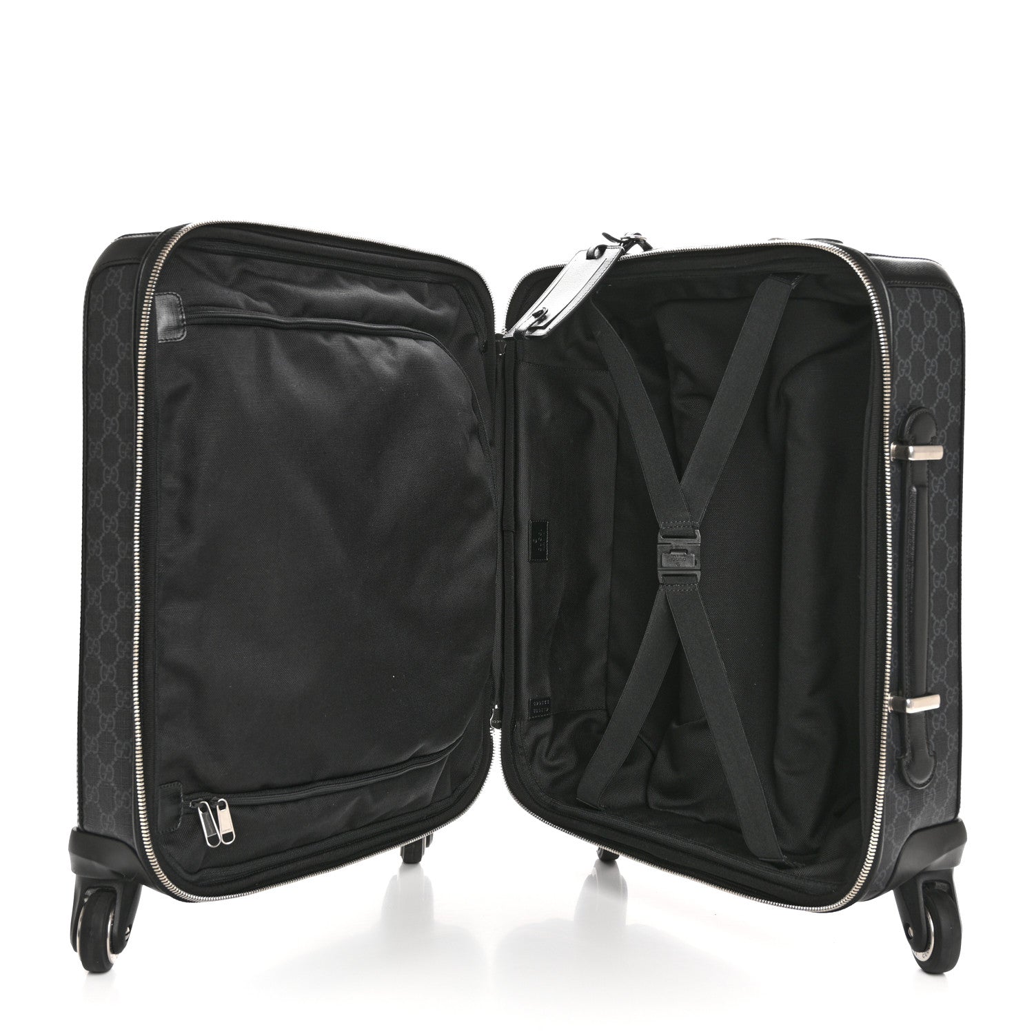 Gucci GG Supreme Monogram Calfskin Carry On Trolley Black 4 of 11