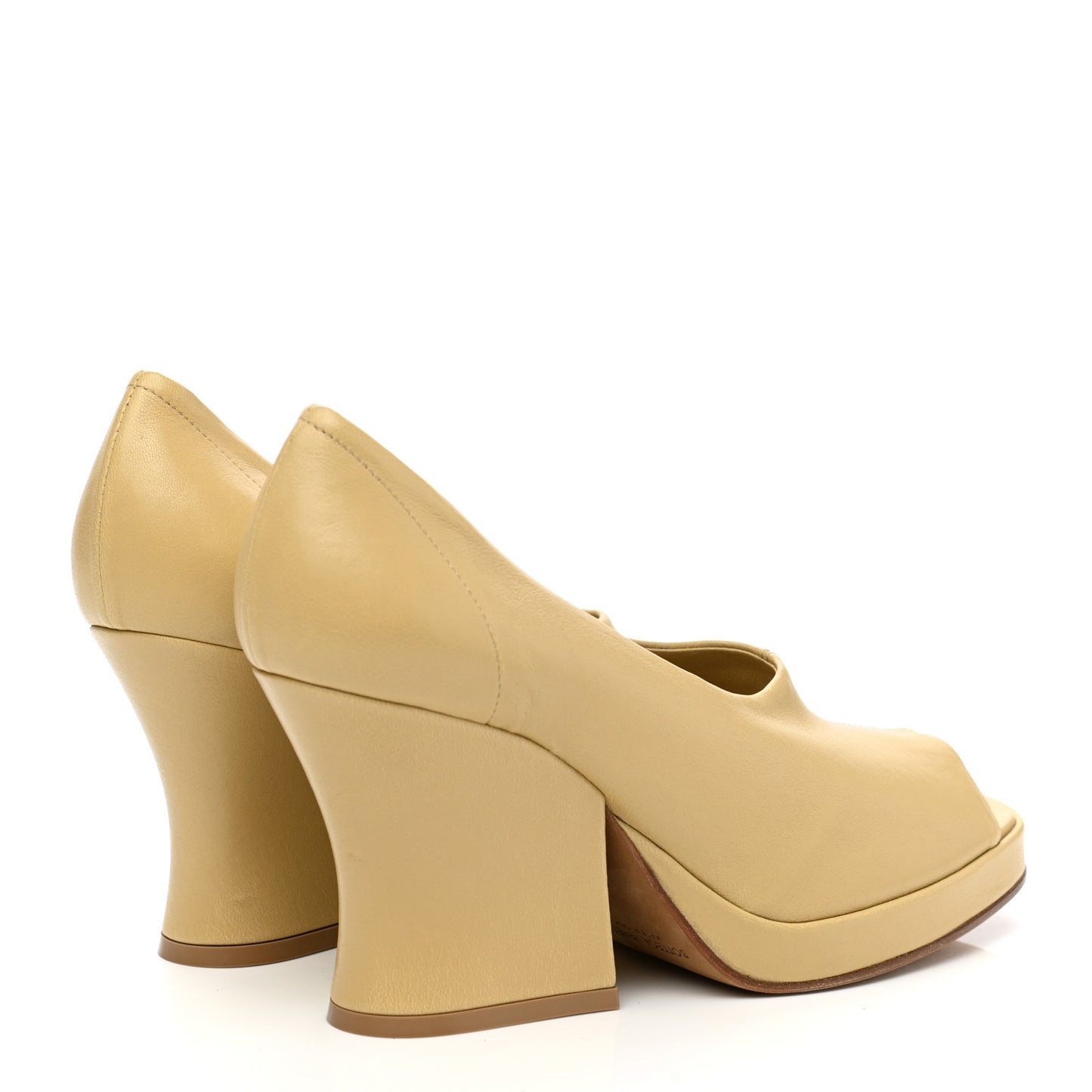 Nappa Peep Toe Platform Pumps 39 Cane Sugar