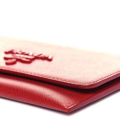 Prada Saffiano Monochrome Flap Wallet Fuoco 9 of 9