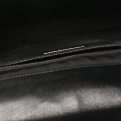 Saint Laurent Grain De Poudre Textured Mixed Matelasse Large Triquilt Monogram Monochrome Satchel Black 4 of 9