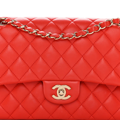 Chanel Lambskin Quilted Medium Double Flap Red 8 of 15