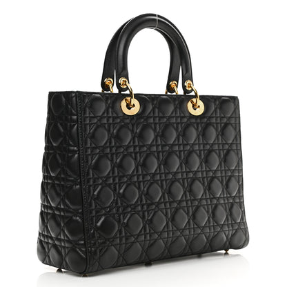 Christian Dior Lambskin Cannage Large Lady Dior Black 5 of 21