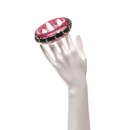 Chanel Resin Tweed Chain CC Bangle Transparent Pink 2 of 3