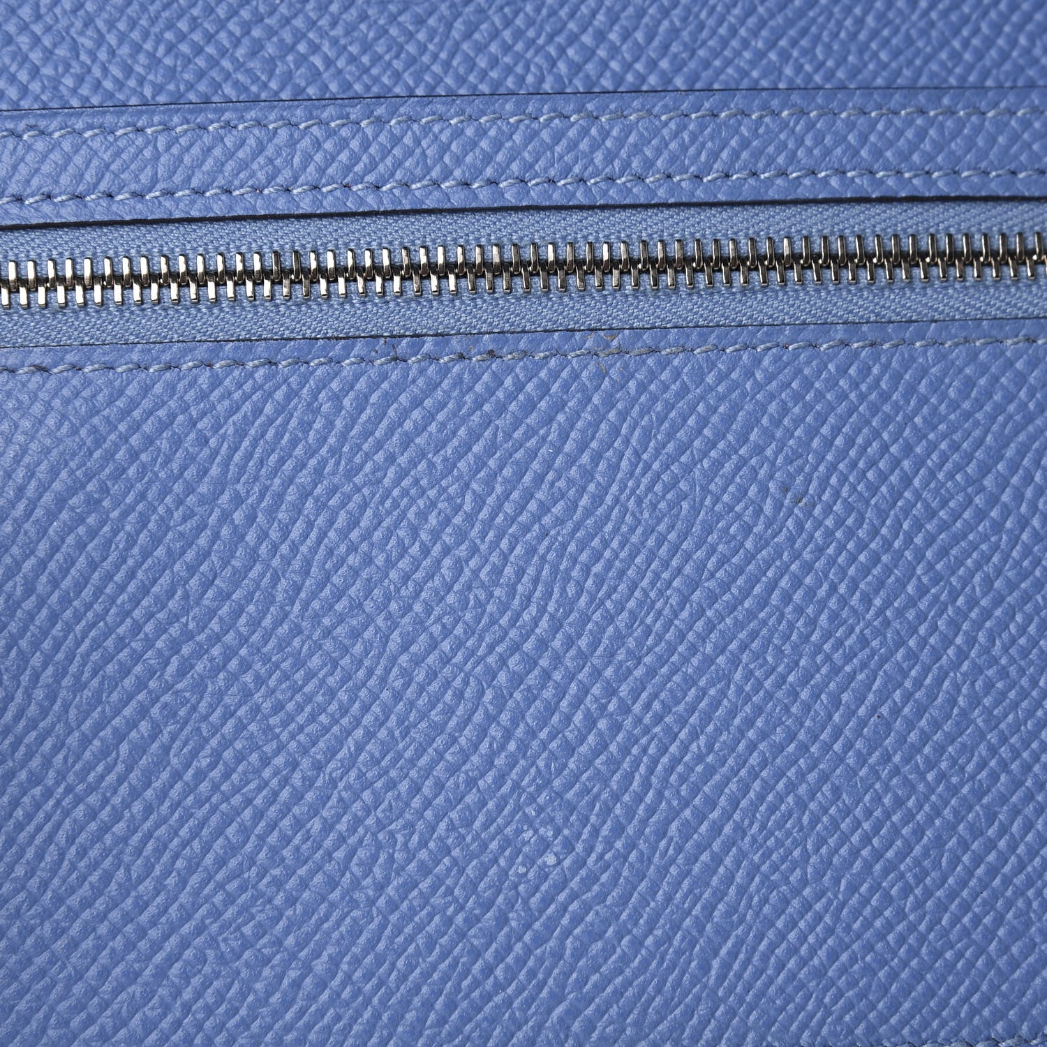 Hermes Epsom Bicolor Bearn Gusset Wallet Orange Poppy Bleu Paradis 6 of 9