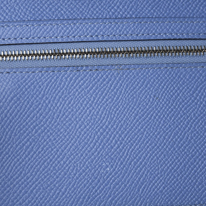 Hermes Epsom Bicolor Bearn Gusset Wallet Orange Poppy Bleu Paradis 6 of 9