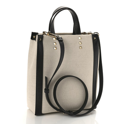 Valentino Garavani Canvas VLTN Print Tote Black Ivory 3 of 8
