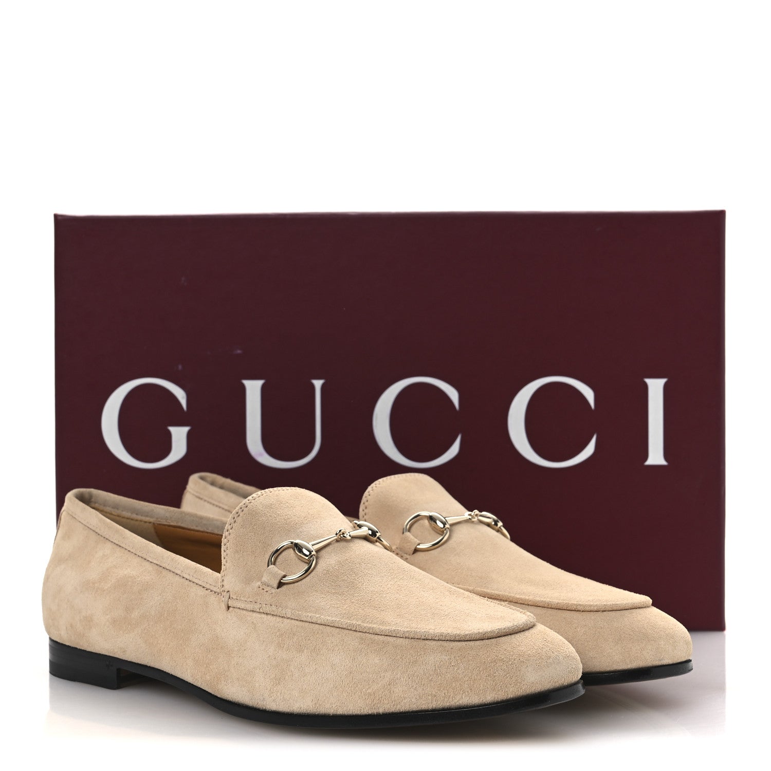 Gucci Suede Horsebit Womens Jordaan Loafers 39.5 Pink Sand 11 of 11