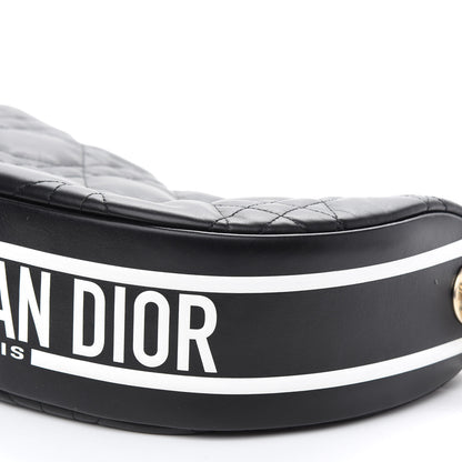 Christian Dior Lambskin Cannage Medium Dior Vibe Hobo Bag Black 8 of 8