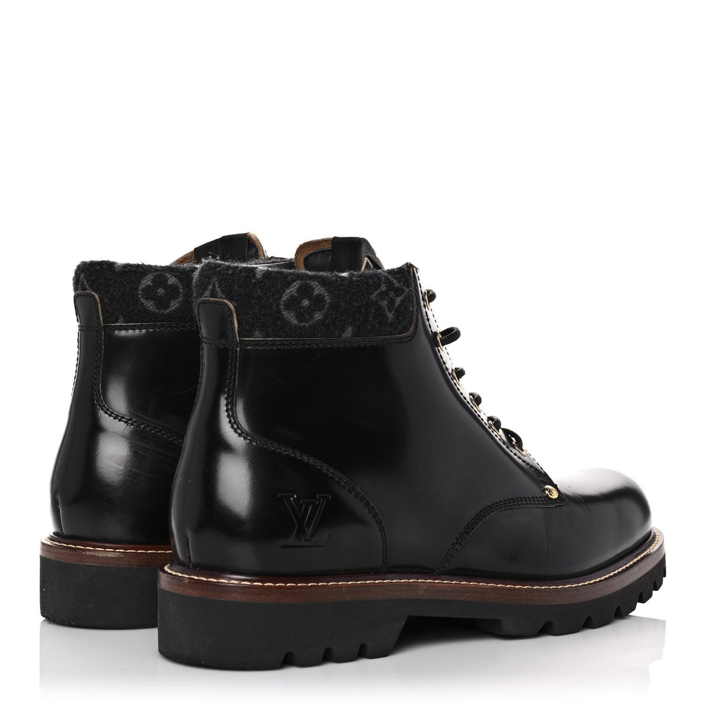 Calfskin Monogram Mens Ankle Boots 8 Black