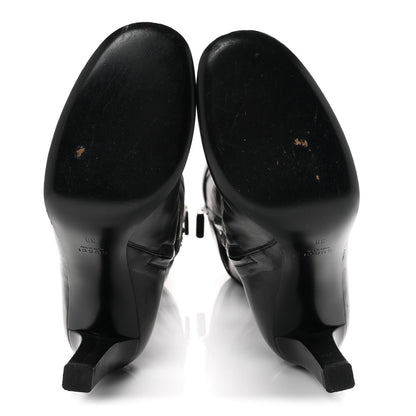 Gucci Calfskin Knee High Horsebit Crystal Heel Boots 38 Black 6 of 9