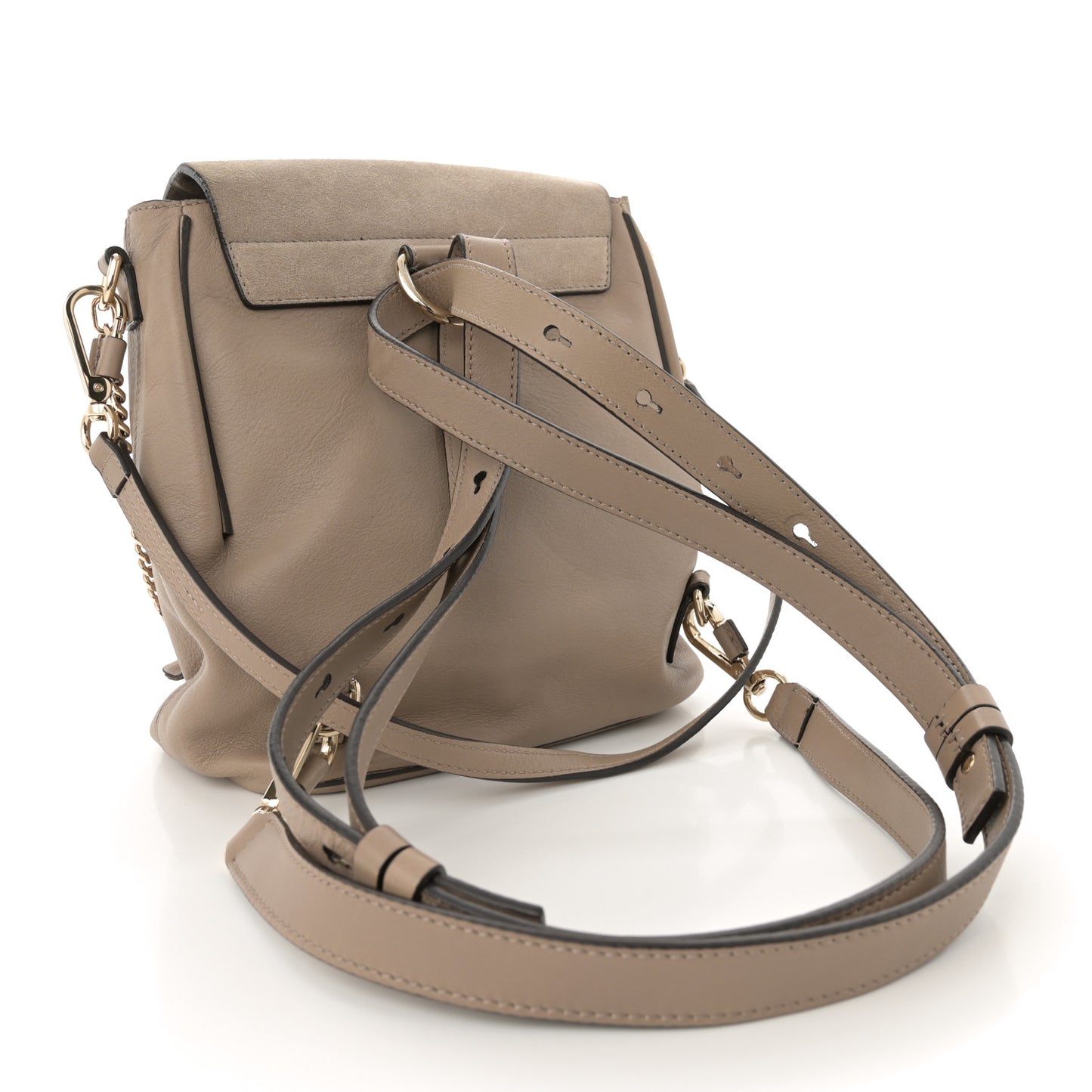 Suede Calfskin Medium Faye Backpack Motty Grey