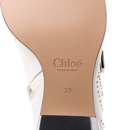 Chloe Nappa Sheepskin Studded Susanna Ankle Boots 39 Cloudy White 6 of 10