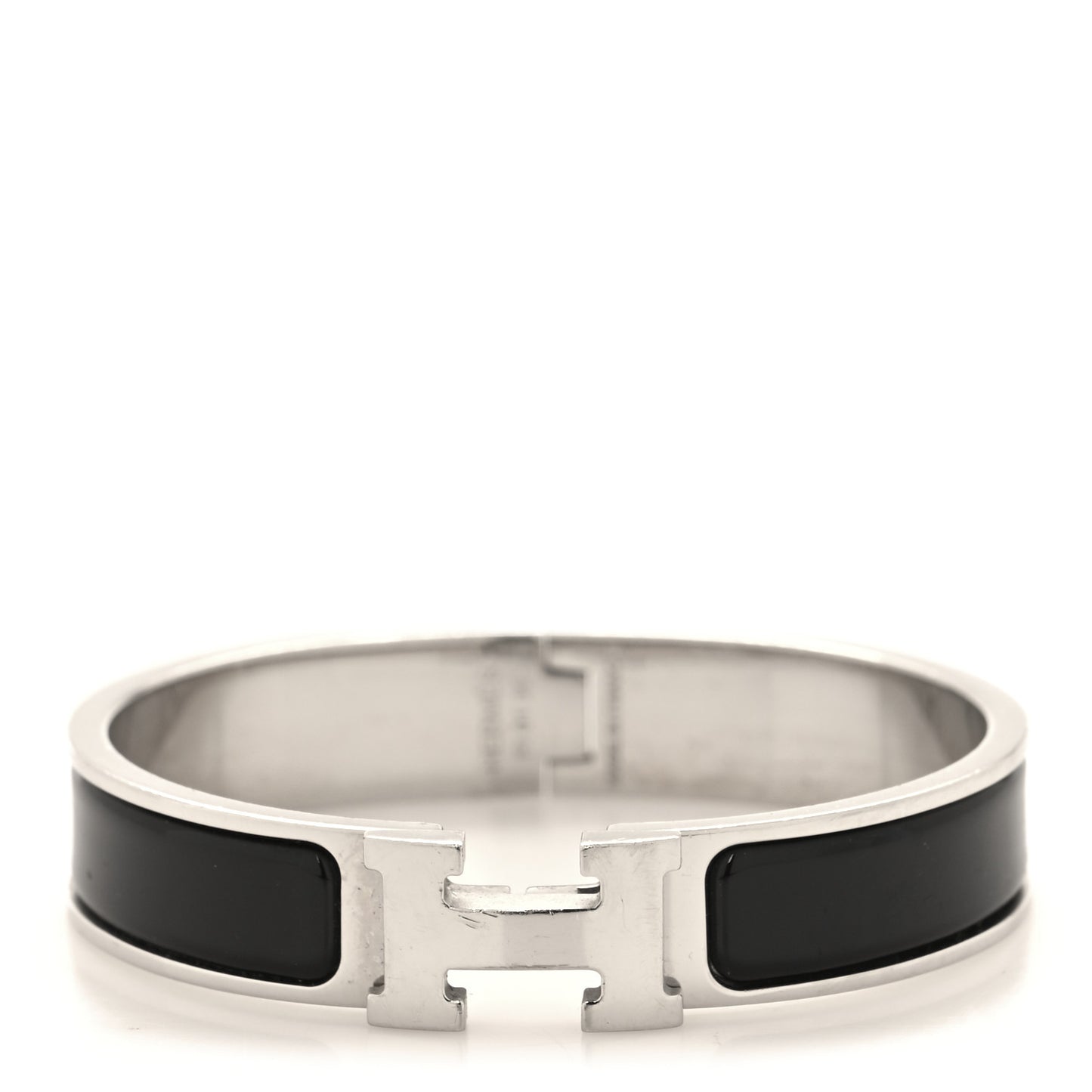 Enamel Narrow Clic Clac H Bracelet GM Black