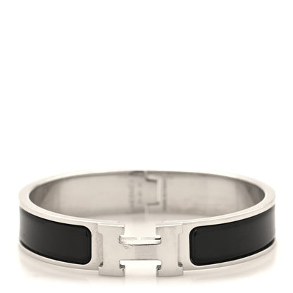 Hermes Enamel Narrow Clic Clac H Bracelet GM Black 1 of 4