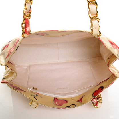 Chanel Coated Canvas Quilted Lips and Kisses Graffiti XL Tote Beige 5 of 8