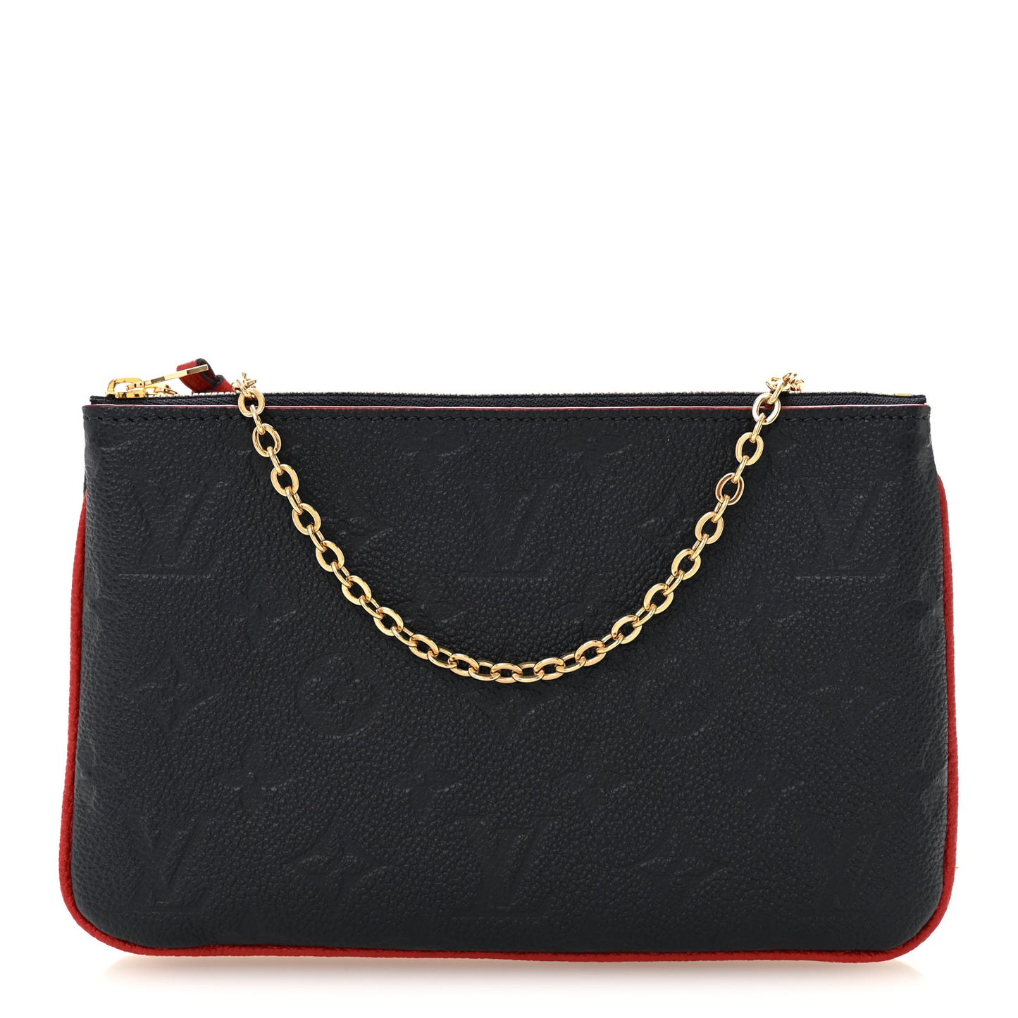 Empreinte Double Zip Pochette Marine Rouge