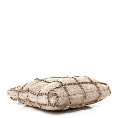 Chanel Shearling Small Shopping Chain Bag Beige 3 of 10