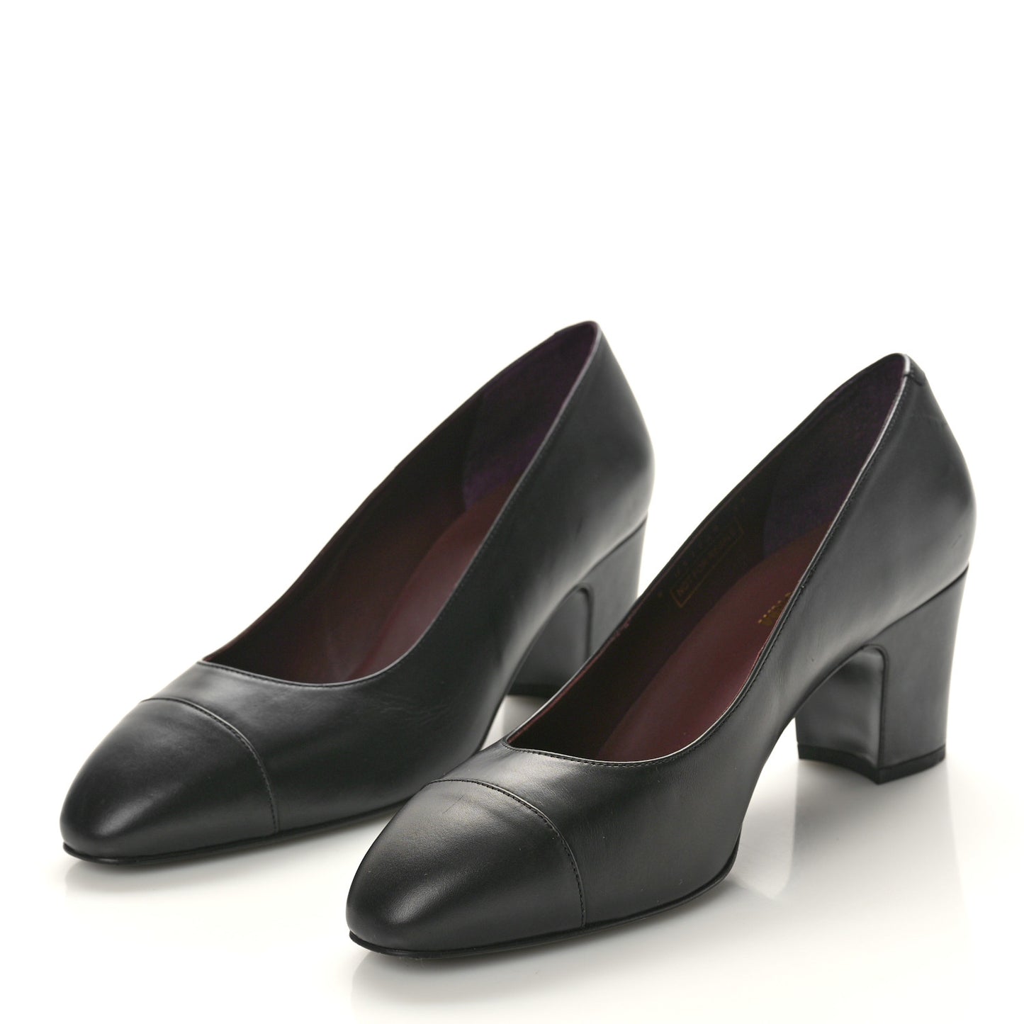 Lambskin Cap Toe CC Uniform Pumps 39 Black