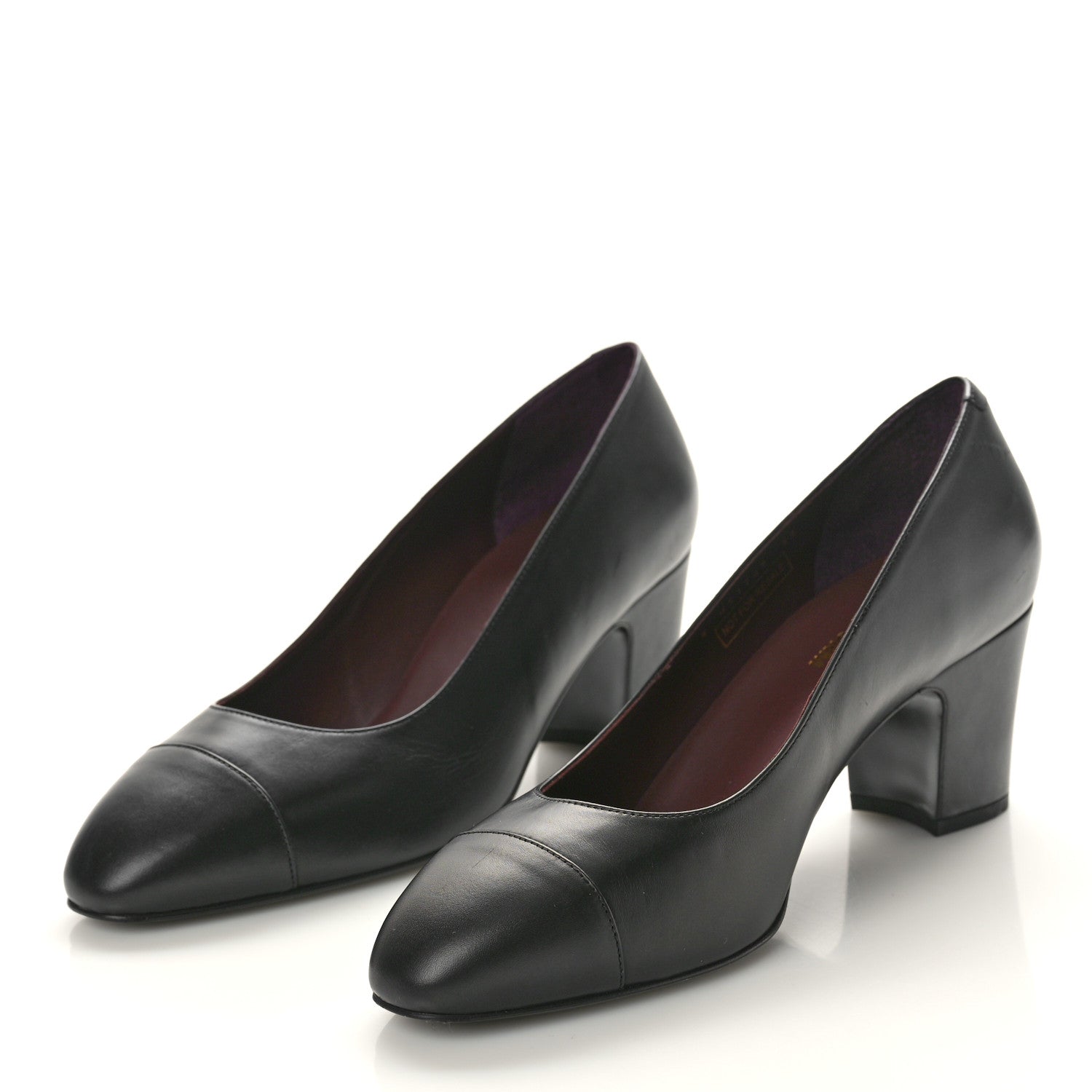 Chanel Lambskin Cap Toe CC Uniform Pumps 39 Black 3 of 10