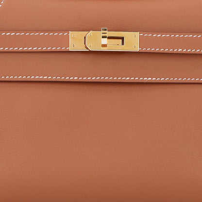 Hermes Swift Kelly Pochette Clutch Gold 11 of 14