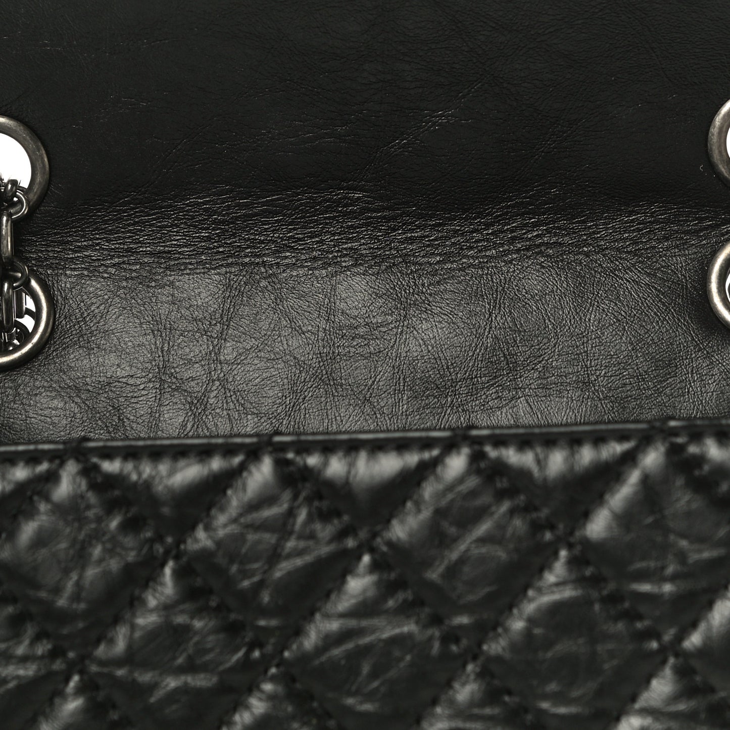 Aged Calfskin Quilted 2.55 Reissue Mini Flap Black