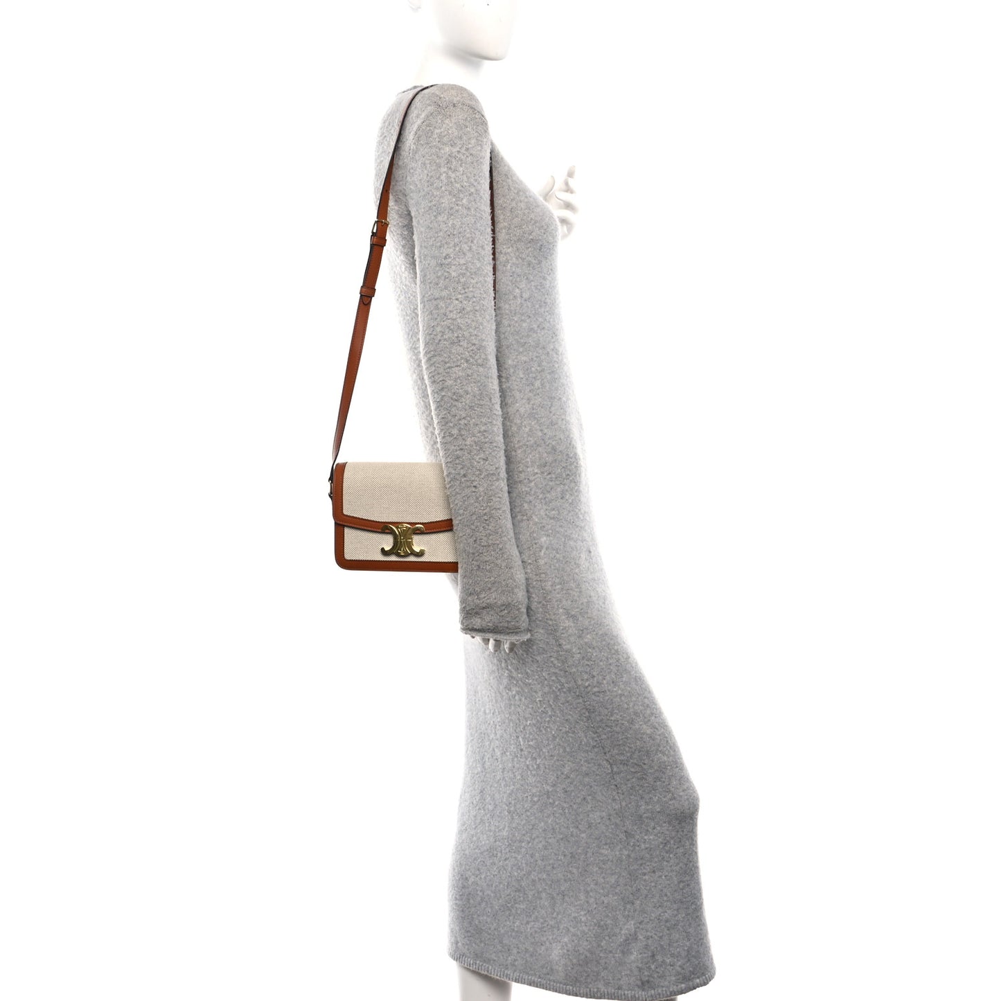 Textile Natural Calfskin Teen Triomphe White Tan
