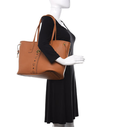 MCM Calfskin Medium Liz Reversible Shopper Tote Cognac 2 of 15