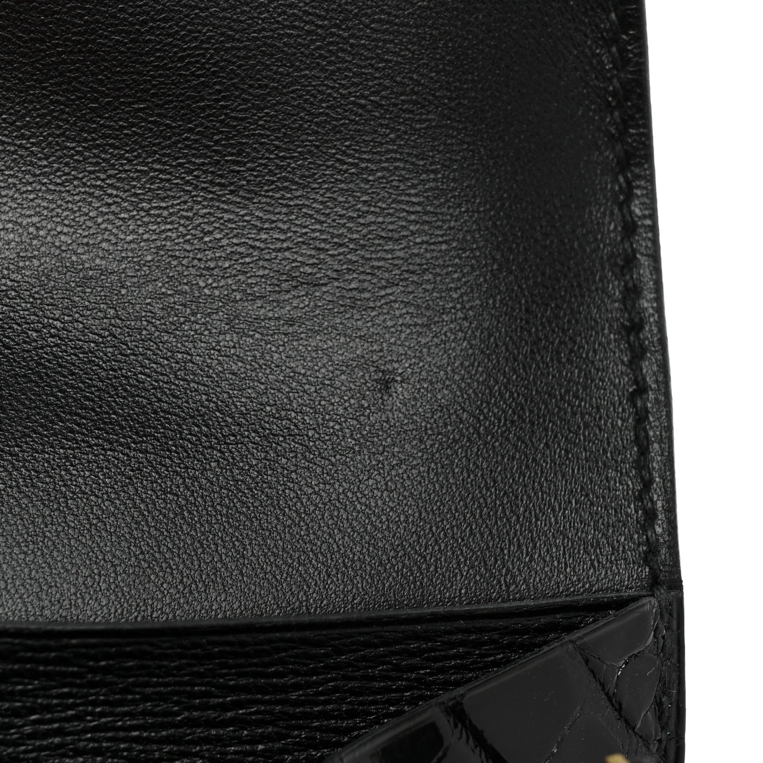 Hermes Shiny Alligator Constance Short Wallet Black 9 of 10