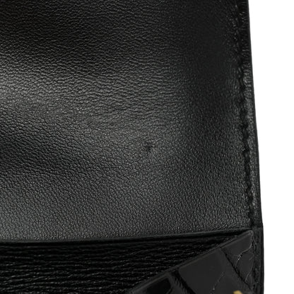 Hermes Shiny Alligator Constance Short Wallet Black 9 of 10