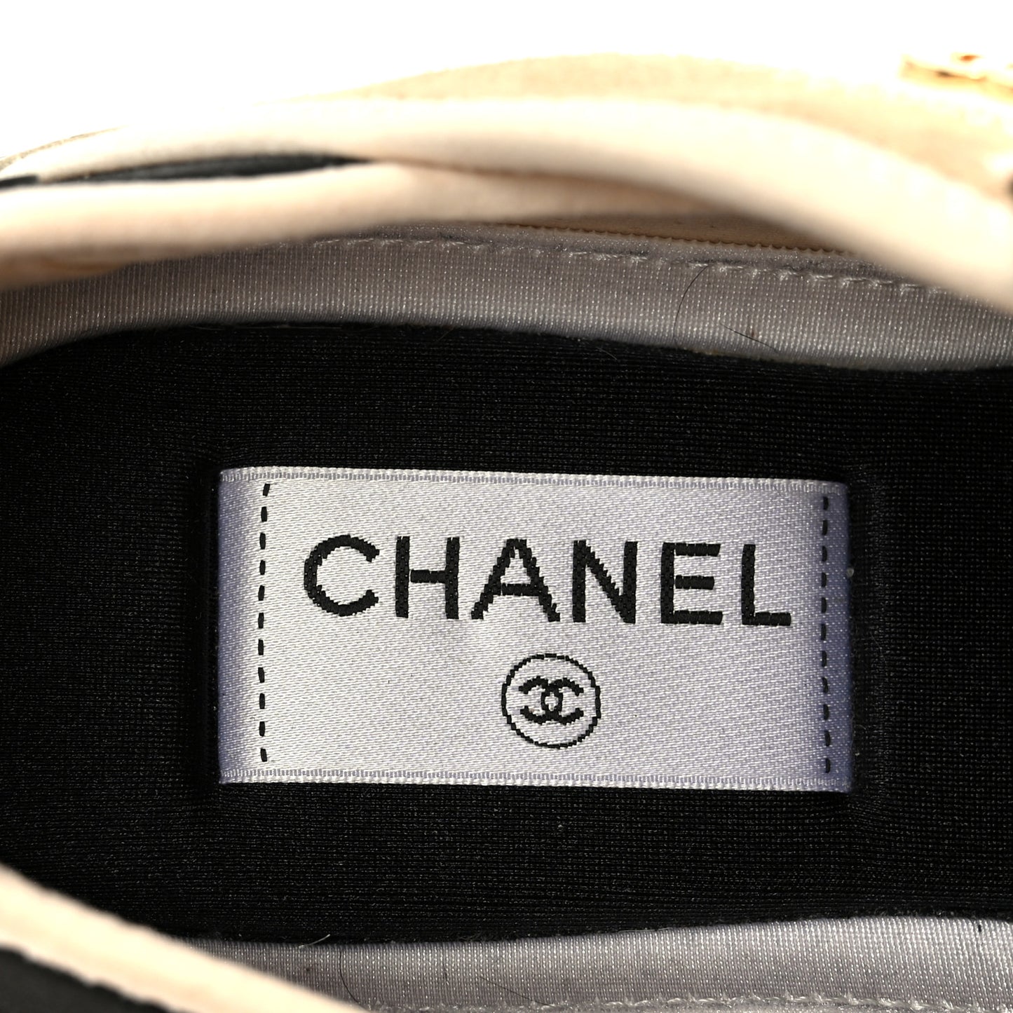 Velvet Calfskin Mixed Fibers CC Sneakers 37.5 Beige