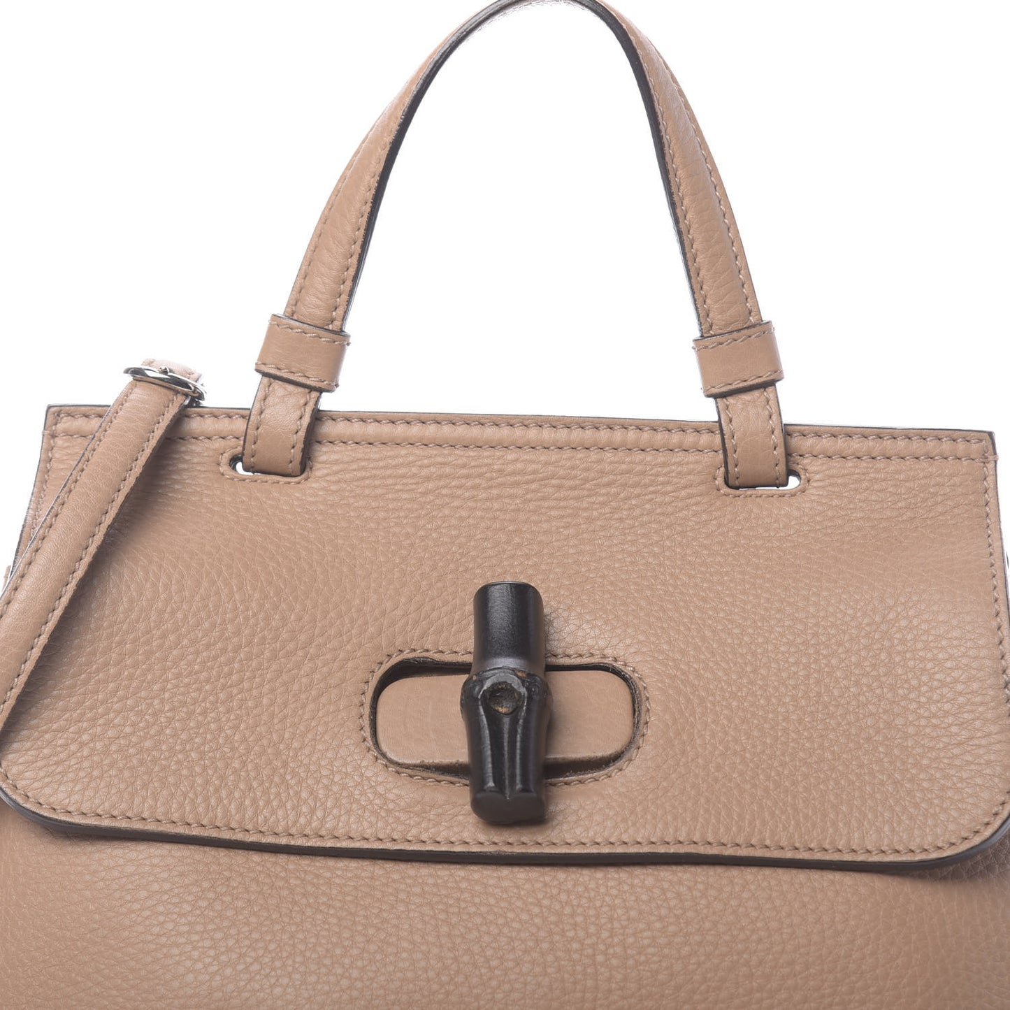 Cellarius Calfskin Small Bamboo Daily Top Handle Bag Camelia