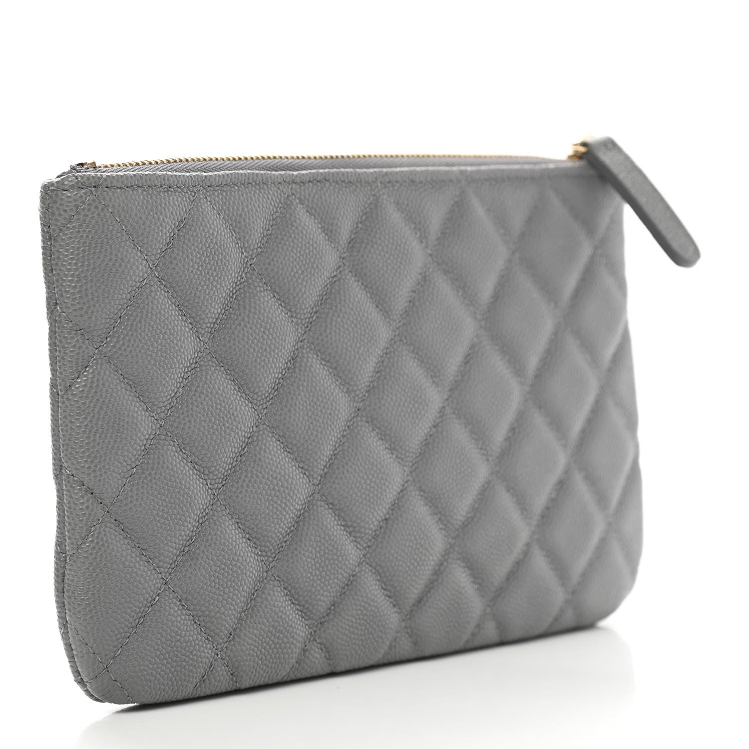 Chanel Caviar Quilted Cosmetic Case Grey 3 of 9